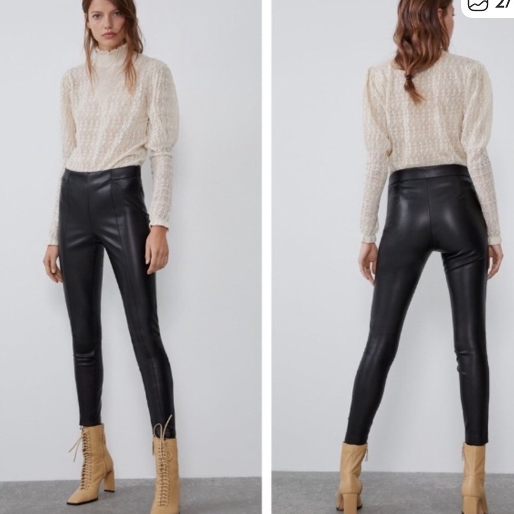 Zara Faux leather skinny pants small